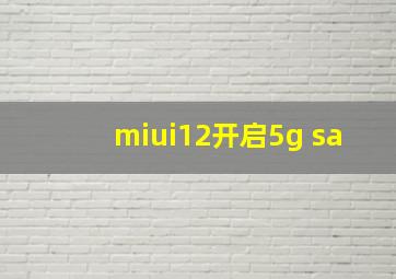 miui12开启5g sa